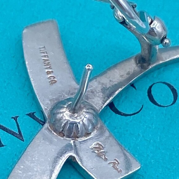 Tiffany & Co. Sterling Silver X Clip Earrings - Picture 3 of 8